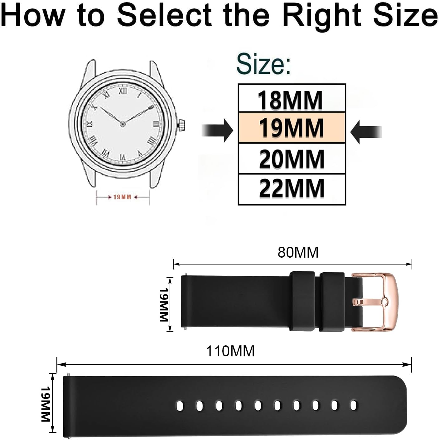 Sundara 18mm 19mm 20mm 22mm Soft Silicone Replacement Watch Band Compatible with Garmin/ID205L/Galaxy/Huawei/Amazfit/Coros Unisex image 3