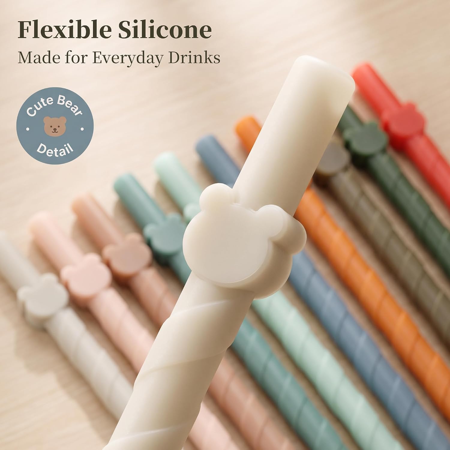 Reusable silicone straws for kids and adults - Dishwasher safe - 10 PCS 6.8 inch, BPA free, food grade multi-coloured straws for smoothies, shakes, drinks - Foldable for home and travel use