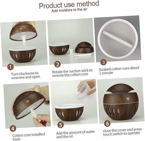 Miniatura 3 de 130ML Mini USB Air Humidifier LED Light for Home Office and Car Mushroom Design Quiet Operation for Desktop Use
