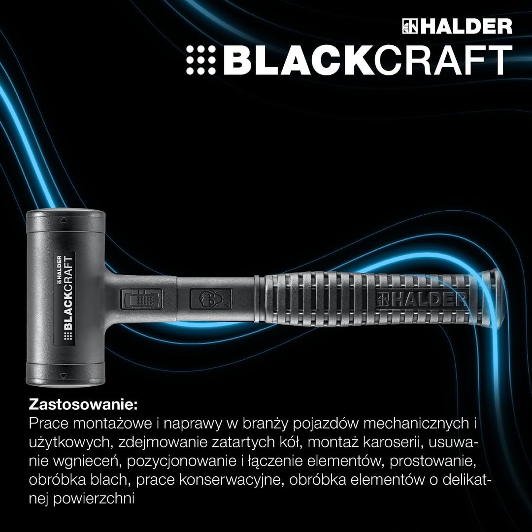 Blackcraft 3379.040 młotek udarowo-obrotowy z ergonomicznie ukształtowanym, antypoślizgowym i nietłukącym trzonkiem z rur stalowych | Ø = 40 mm