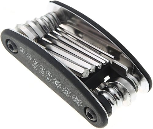 Miniatura 2 de Juego mecánico de herramientas de reparación para bicicletas y motocicletas Nuoxinus, con llave Allen multifunción de°16°en°1, desarmador y llave