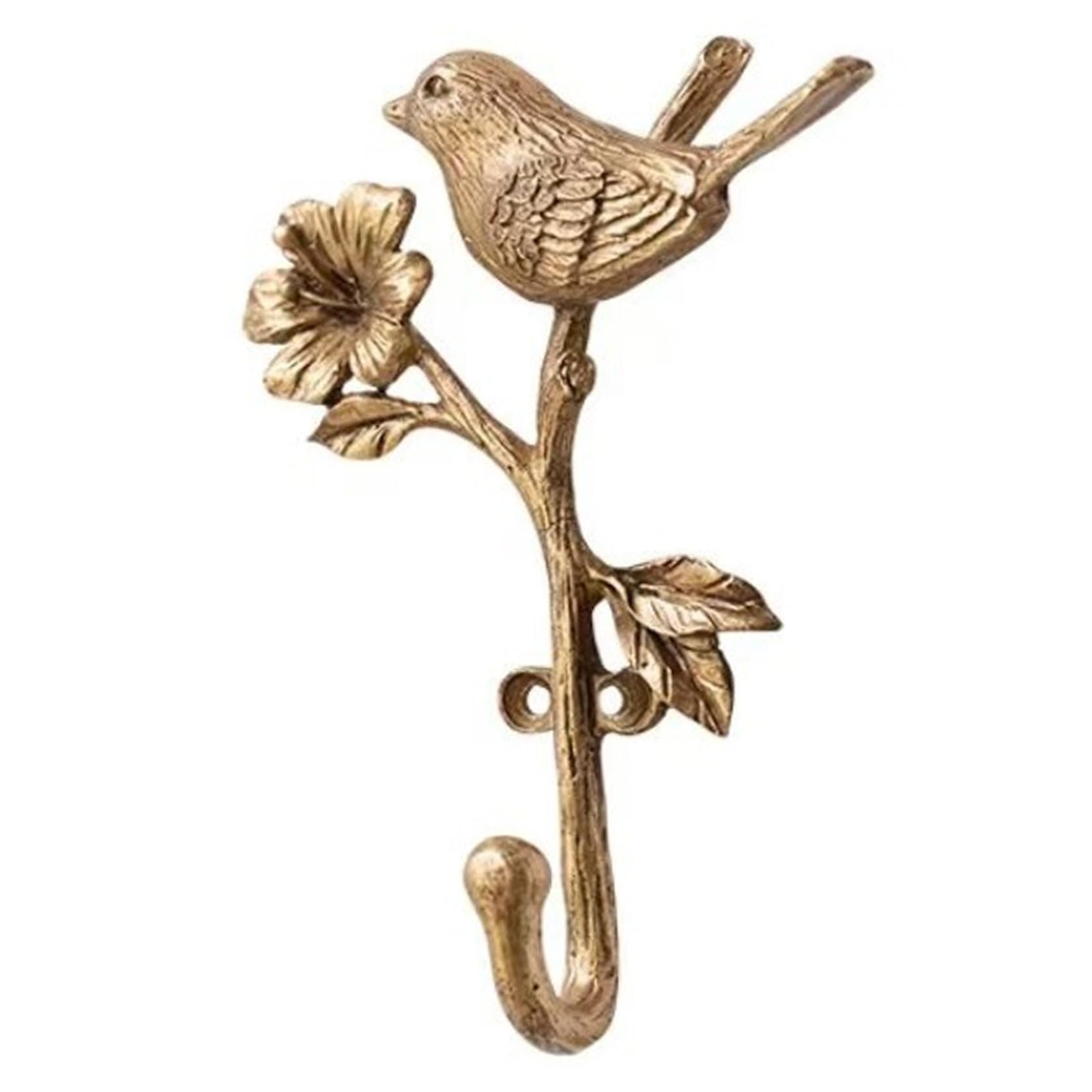 Crochets décoratifs muraux dorés oiseaux pour suspendre manteaux et clés