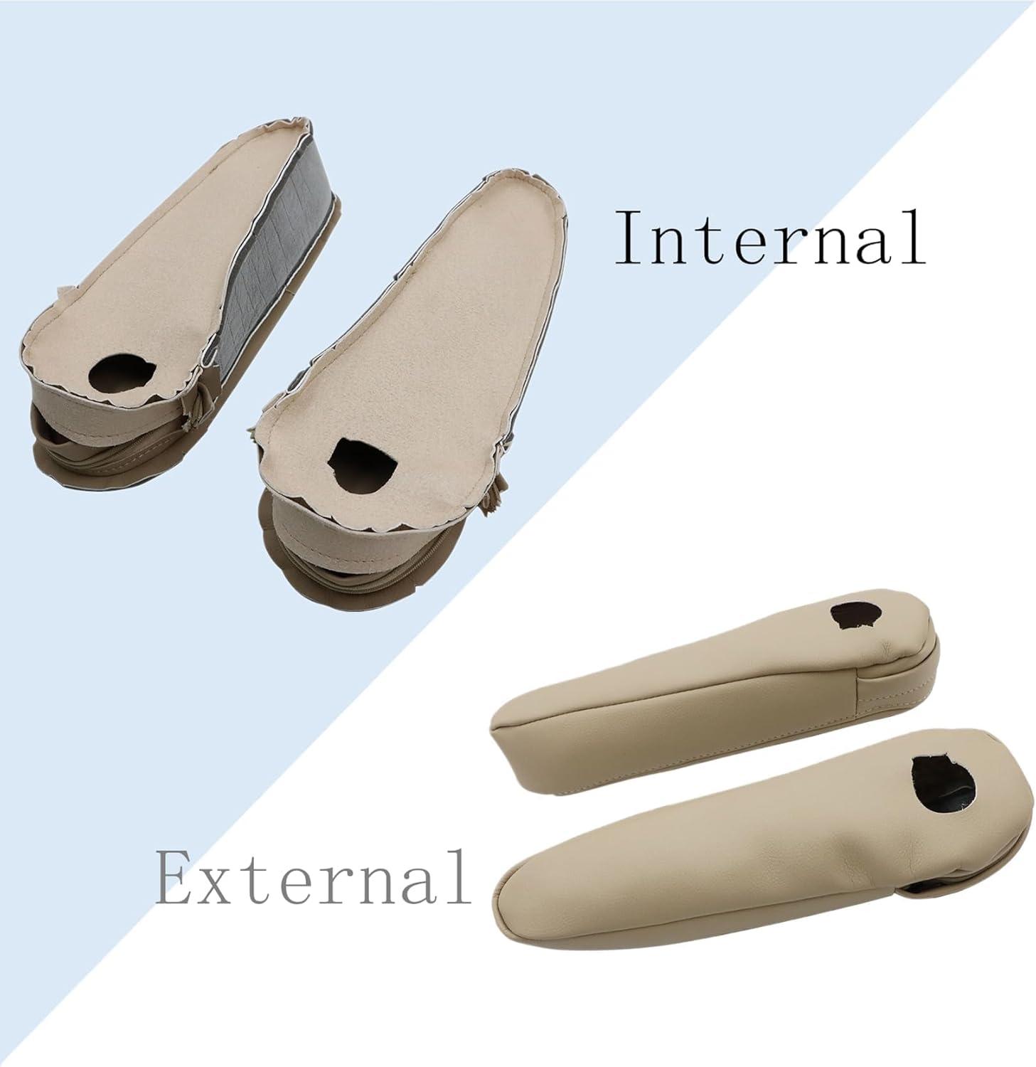 FZJDSD 2pcs Tan Microfiber Leather Seat Armrest Cloves Compatible with Toyota Sequoia 2001 2002 2003 2004 2005 2006 2007