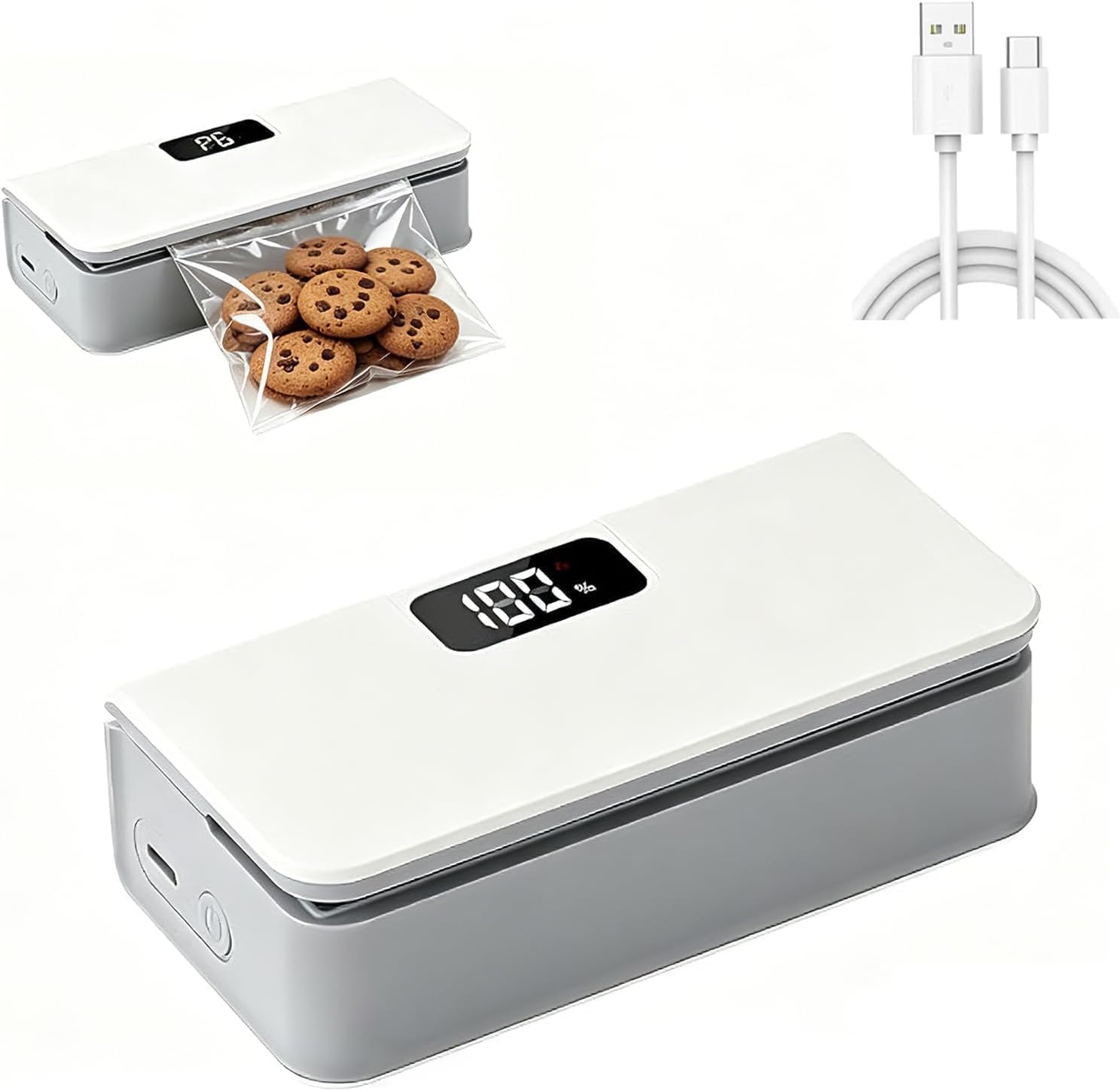 Mini Magnetic Bag Sealer Rechargeable Heat Sealer Cutter with LED Display | 2 in 1 Portable USB Sealing Machine for Plastic Food Storage Bags | Magnetic Chip Packet Sealer for Kitchen-image-37