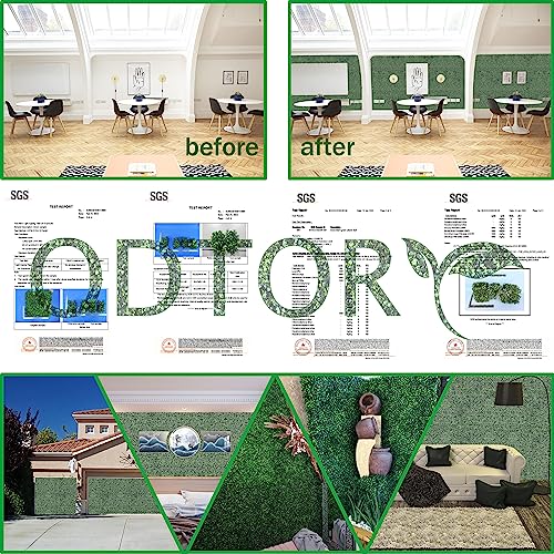 Artificial Grass Wall Panel Backdrop,10 X 10 in 24P(16.8 sqft) UV-Anti Greenery Boxwood Panels for Indoor Outdoor Green Wall Decor & Ivy Fence Covering Privacy