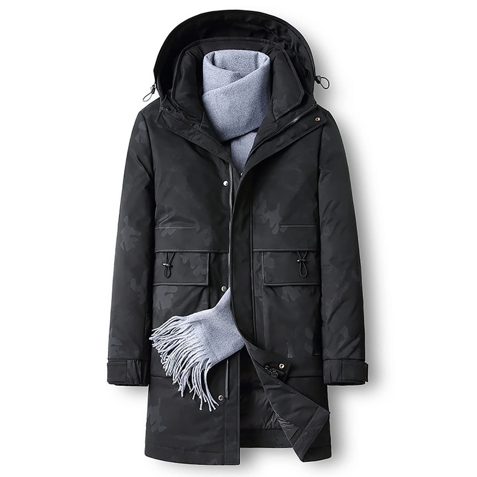 Doudoune pour homme à capuche résistant à l'eau puffer camouflage