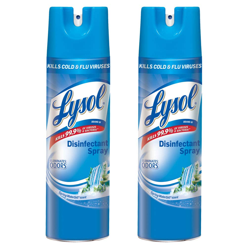 Lysol Disinfectant Spray, Spring Waterfall, 19 Ounce (Pack of 2)
