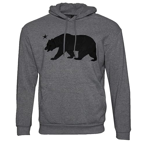 Mens Sweatshirt Pullover Hoodie Embroidered Bear Long Sleeve Pocket Sweater