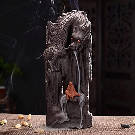 Backflow Incense Burner Ceramic Household Indoor Large Dragon Breath Creative Ornaments Tea Ceremony Viewing Sandalwood Burner