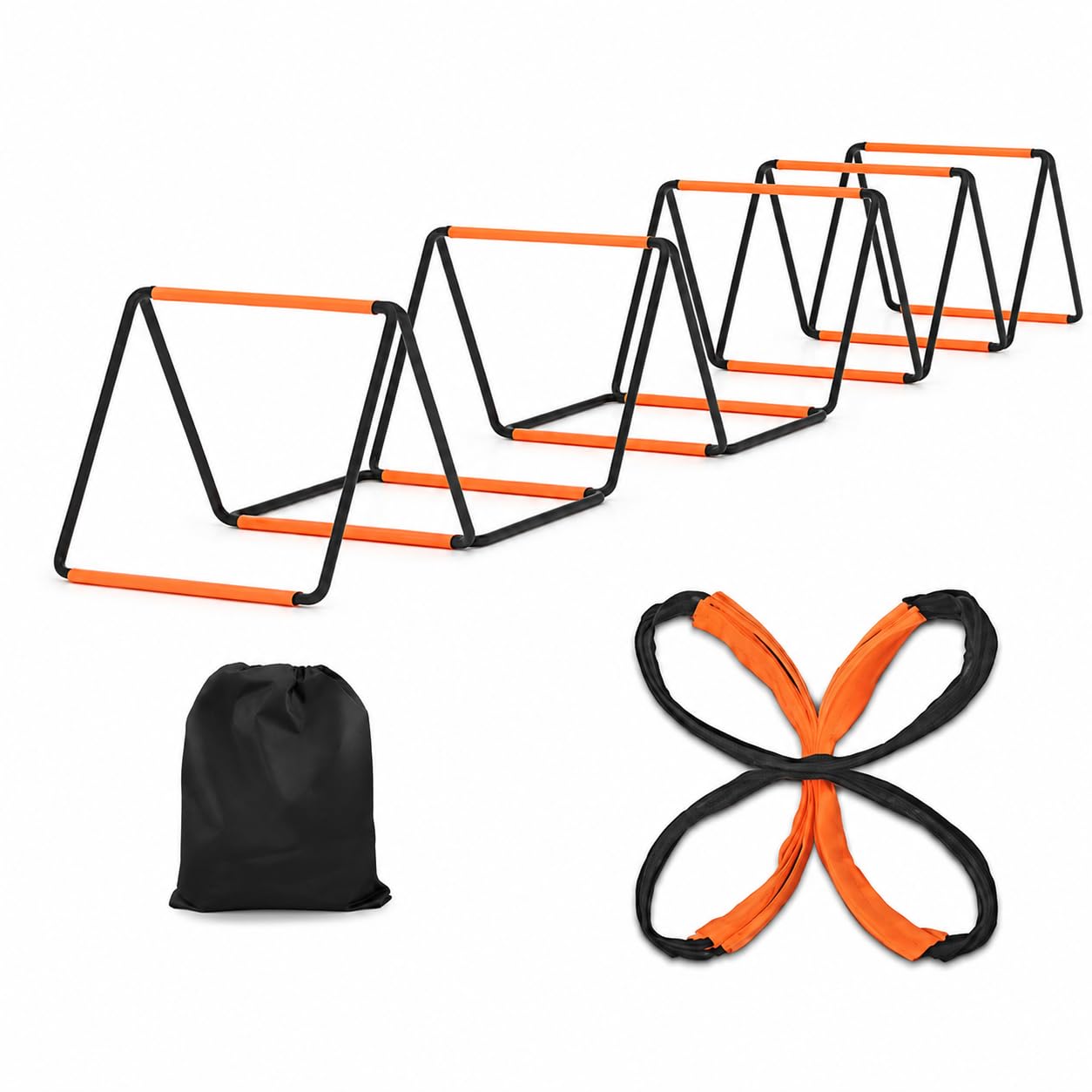 Colorful Agility Ladder for Kids, Multi-Functional Speed Training Equipment, FOL Double Thick Steel Wire+Double Thick Webbing/Cheerful Orange 12 Grids 5.04m/Storage Bag Included-image-35