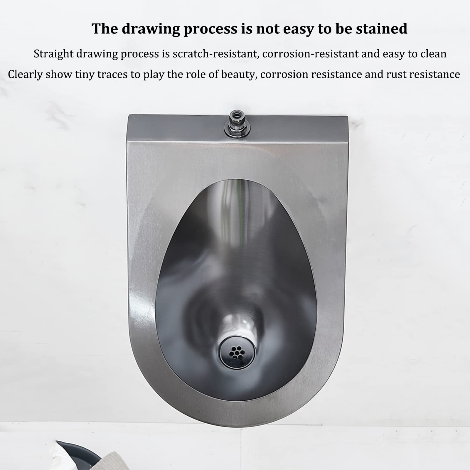 OTQEFTN Universal Flushing Type Men's Urinal,Automatic Induction Bathroom Adult Stainless Steel Urinal,Anti-Odor and Anti-Overflow Wall-Mounted Toilet Urinal,Hotel Public Toilet