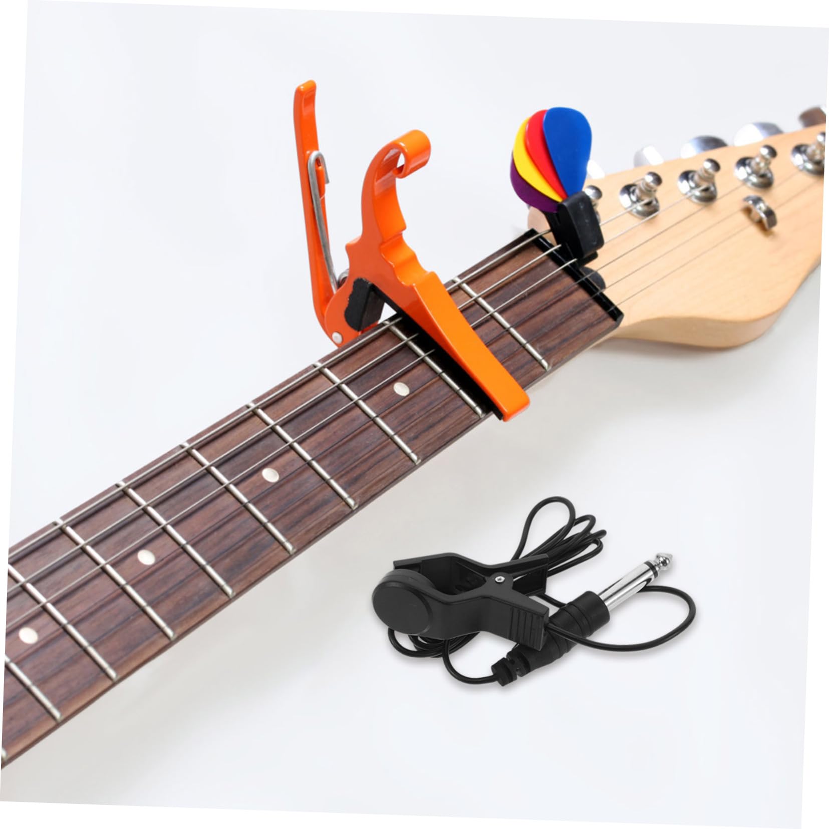 Toyvian Gitara O Zwiększonej Wydajności Z Przetwornikiem Clip-on Kompatybilna Z Wieloma Instrumentami Gałki Do Strojenia Mikrofonu Do Gitary Akustycznej Długość 03-1 M