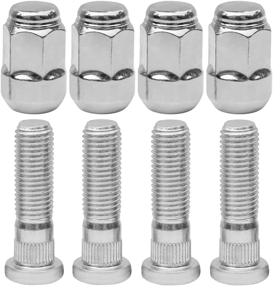M12x1.5 Chrome Wheel Lug Stud Nut Set Compatible with Honda Odyssey Accord Civic CR-V Clarity Element S2000 Pilot Prelude Acura Legend CL NSX TL TLX RDX Lancer RX-8 (8PCS)