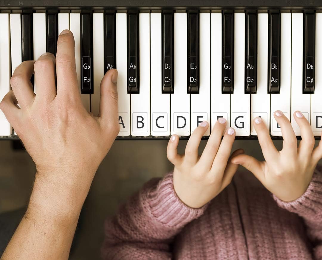 NOOBECR AUBNICO Piano Stickers for Keys Easy Installation Transparent and Removable for 49/61 / 76/88 Keyboards Clean Design