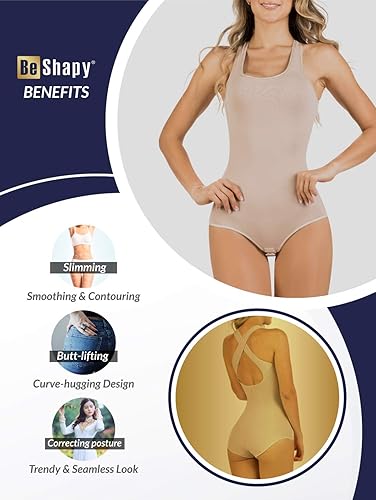Miniatura 5 de BeShapy BDBA001 - Body sin costuras para mujer, con control de abdomen, moldeador de cuerpo, camiseta sin mangas