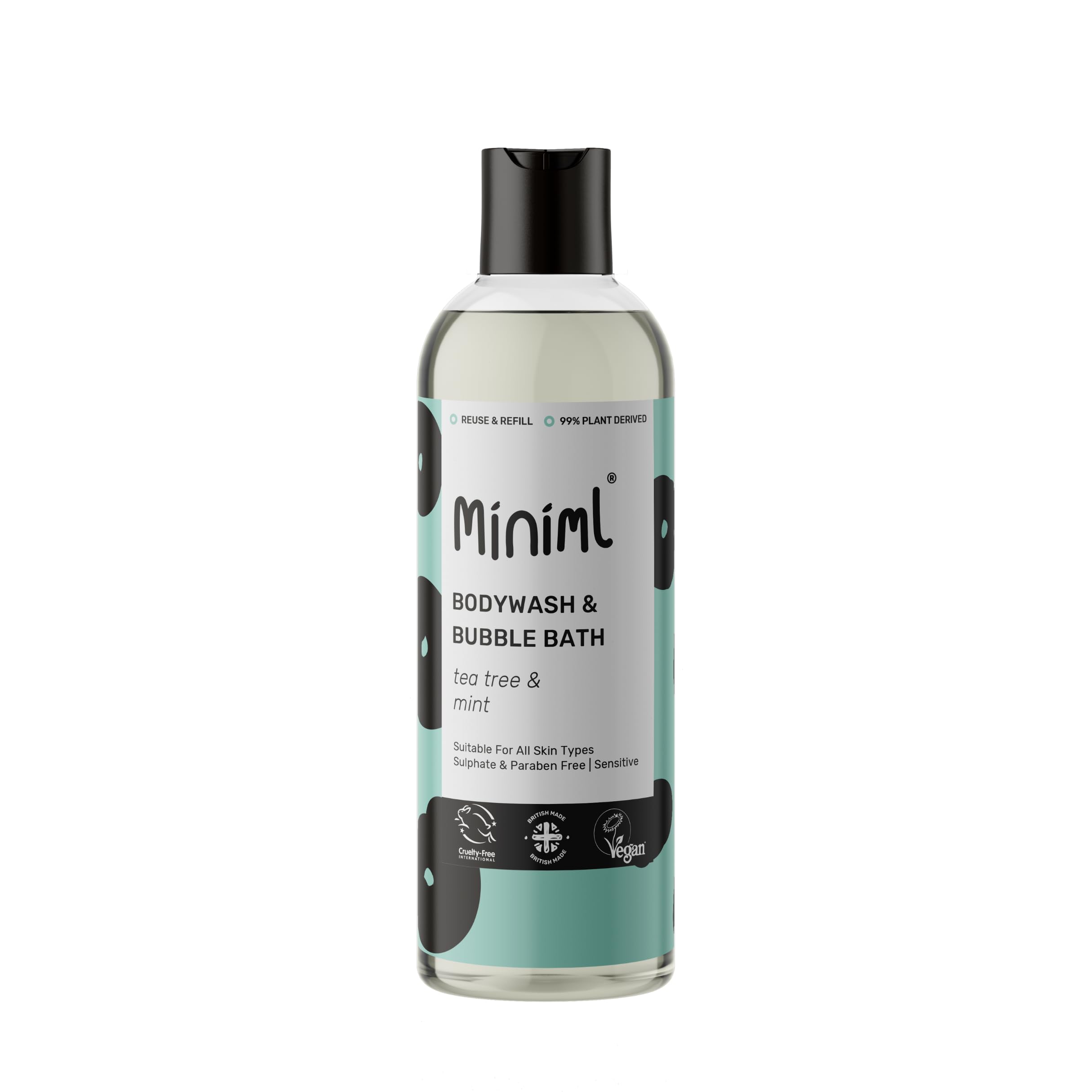Miniml Bodywash and bubble bath tea tree and mint 500ml - 2 Pack