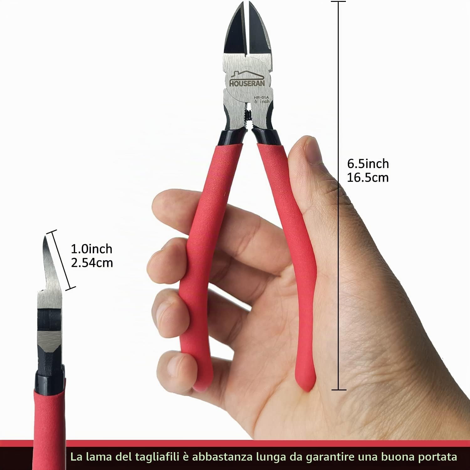 Tronchesi Laterali, 150 mm, Rosso, 10 Pezzi | Manico antiscivolo per una presa sicura, taglio preciso per bricolage e uso quotidiano
