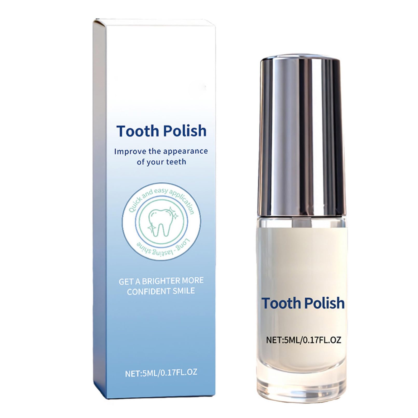 5ml Tooth Brightening Polish with Brush Gentle Cleaning for Fresh Breath Daily Oral Care for Men And Women