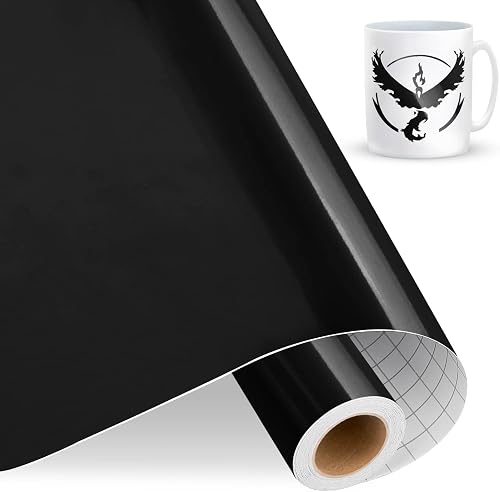 IModeur Vinyle adhésif noir brillant de 30,5 cm x 457,5 c…