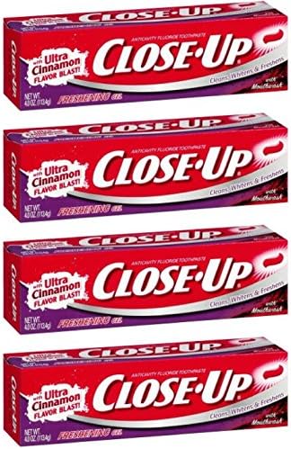 Close-Up Fluoride Toothpaste, Freshening Red Gel 4 oz (Pack of 4)