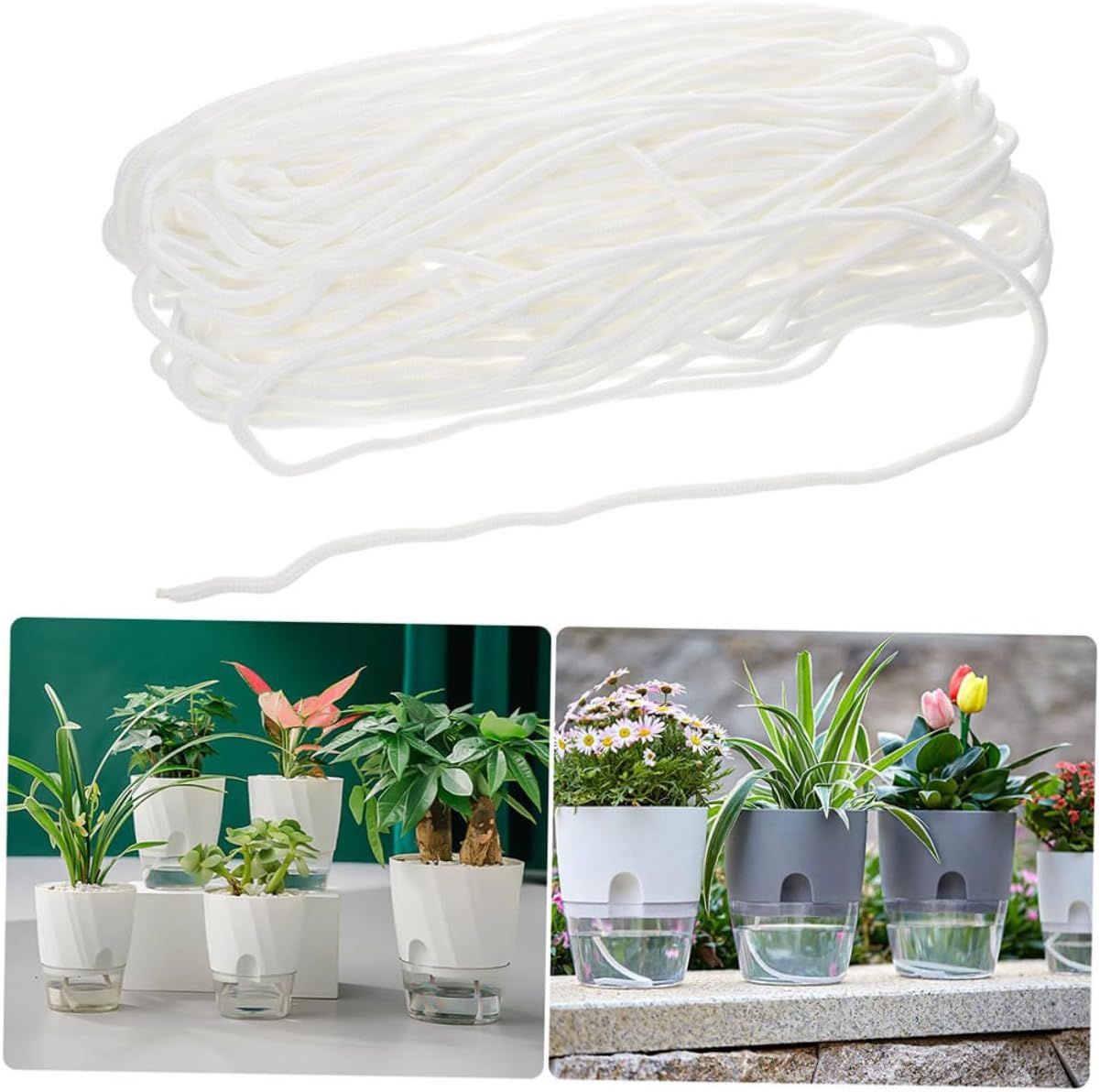 Milisten Self Watering Wick Cotton Rope for Plants, 10m White Cord image 4