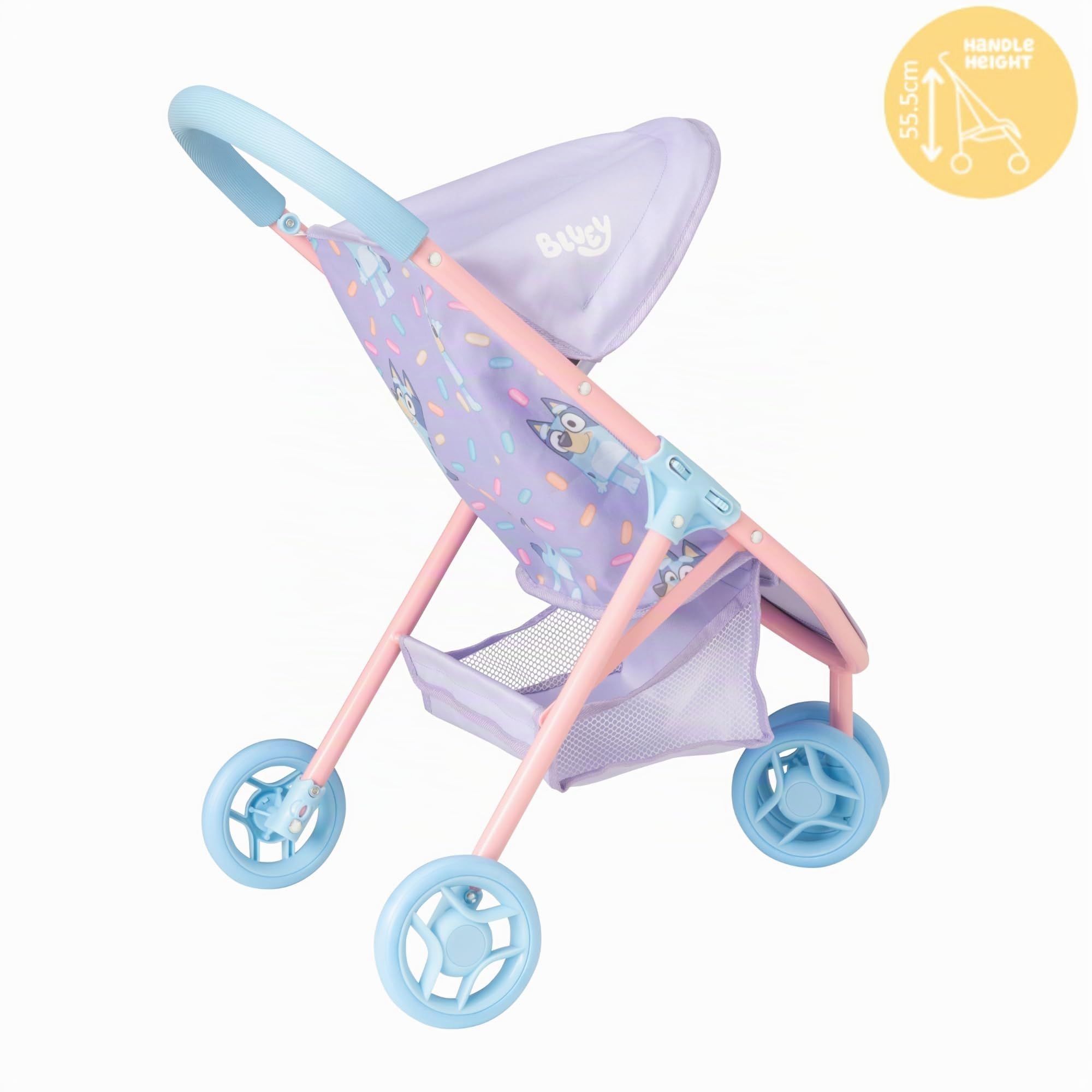 HTI Cochecito para muñecas Bluey Jogger | Cochecito de muñecas de Juguete | Cochecito de muñeca | Cochecito de muñeca para niños, Cochecito de Juguete fácil de Plegar | Cochecito de