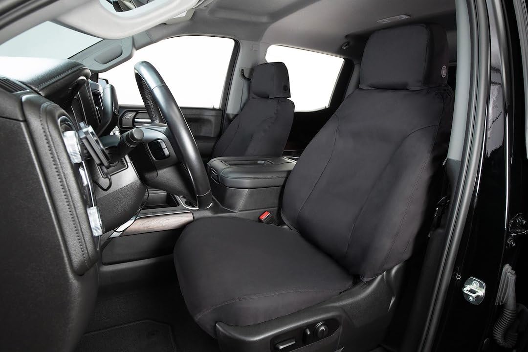 Covercraft - SS3437PCCH SeatSaver Front Row Custom Fit Seat Cover for Select Chevrolet Silverado 1500/GMC Sierra 1500 Models - Polycotton (Charcoal)