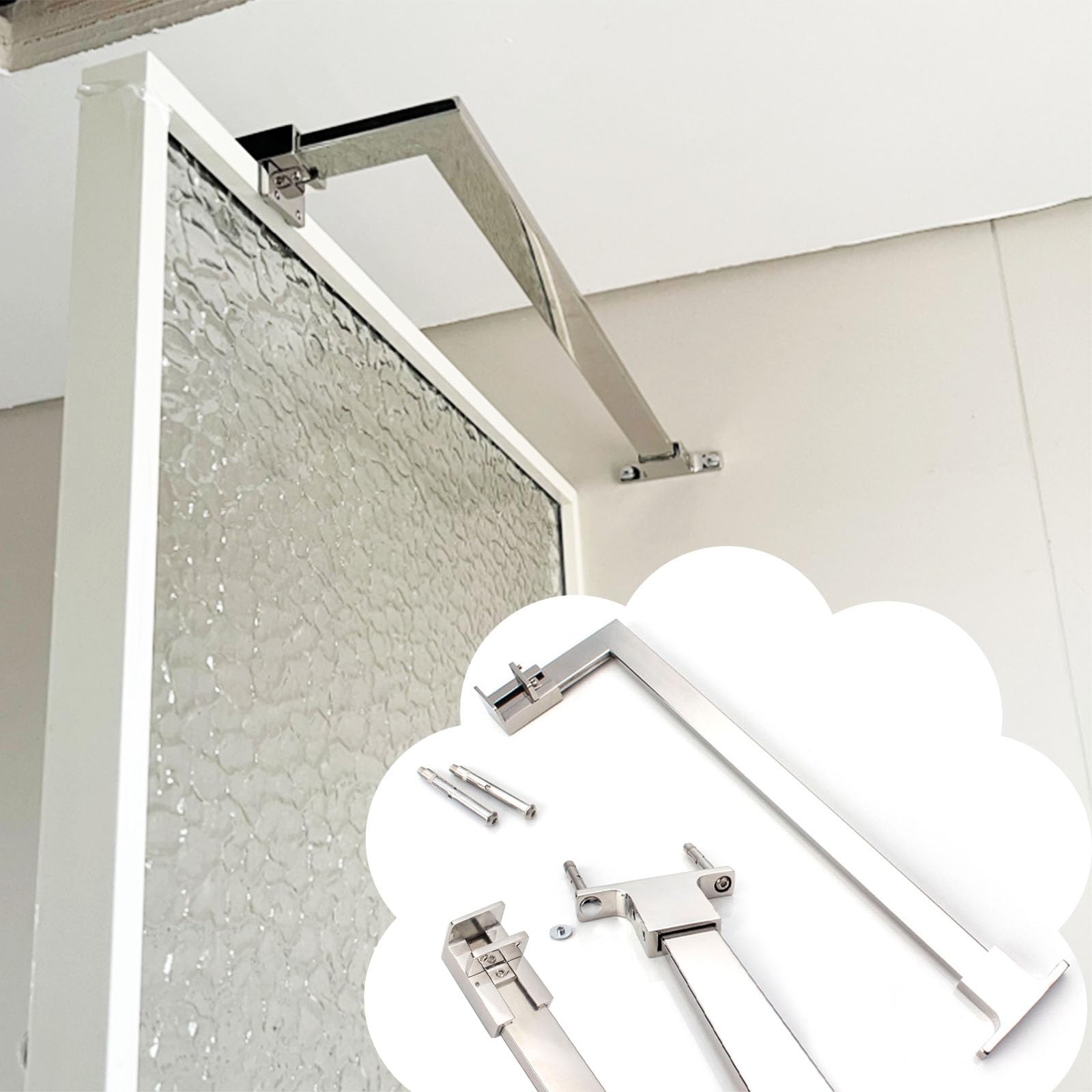 Barre de séparation de salle de bain pour paroi en verre de 20 à 39 pouces