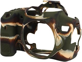 Capa de silicone para câmera, resistente ao desgaste, resistente à sujeira, fácil acesso, esticável e à prova de poeira, invólucro protetor de silicone macio para câmera digital EOS(Camuflar)