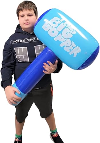 The Big Bopper Inflate - Martillo inflable azul (30 x 18 pulgadas), mullet para jugar peleas y acción (paquete de 4)