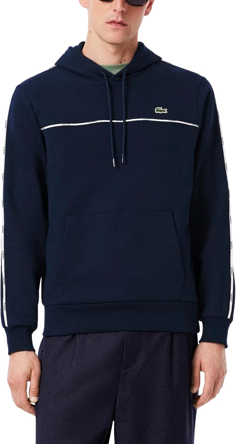 Lacoste mens Classic Fit Logo Stripe Sweatshirt