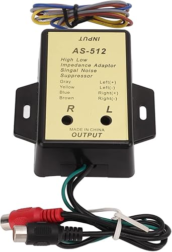 Miniatura 7 de Convertidor de nivel de altavoz, adaptador de impedancia alta y baja de línea de 2 canales, convertidor de salida de nivel de altavoz de audio