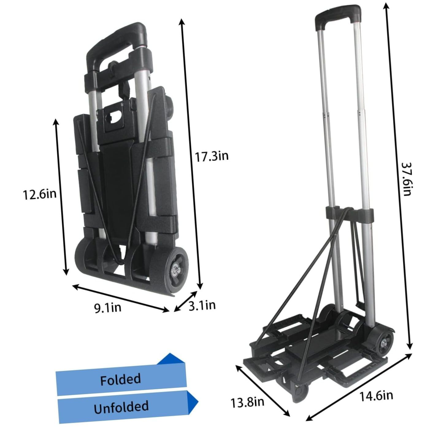Beaupretty Pieghevole Portatile Ruote Trolley Campeggio e Casa per Traslochi e Spostamenti e Facile Riporre