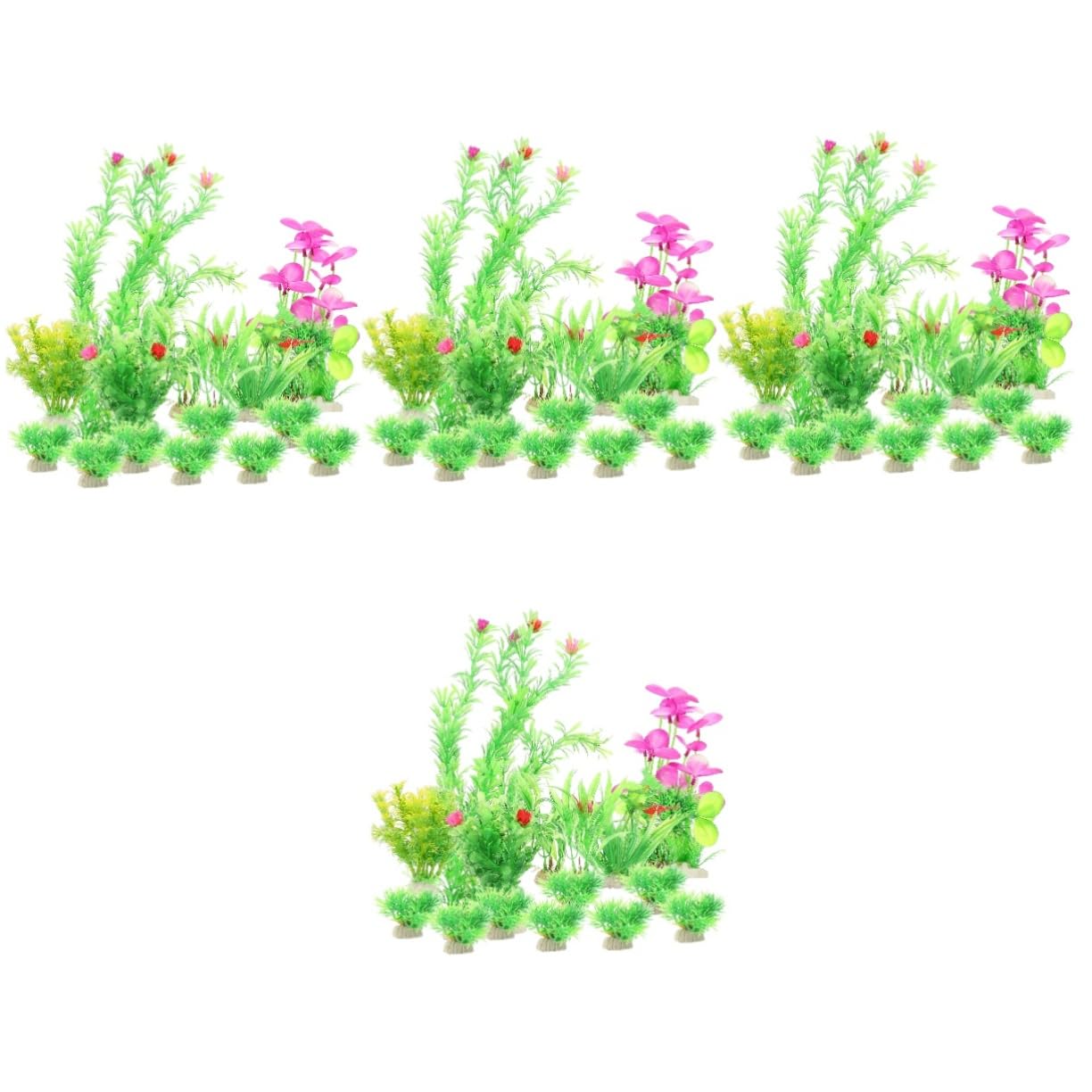 Milisten 60 Piezas paisajismo del Acuario pequeña de Acuario Plantas Falsas para Acuario Fake Plants decoración Escritorio Ornamento Decoraciones de Peces para Tanque Planta pecera