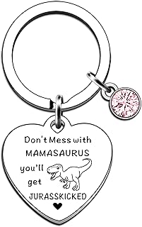 Funny Mama Gifts Mamasaurus Keyring from Daughter Son Kids Mothers Day Gifts for Mum Wife Best Christmas Birthday Presents for Mum Mother New Mum Pregnant Mum