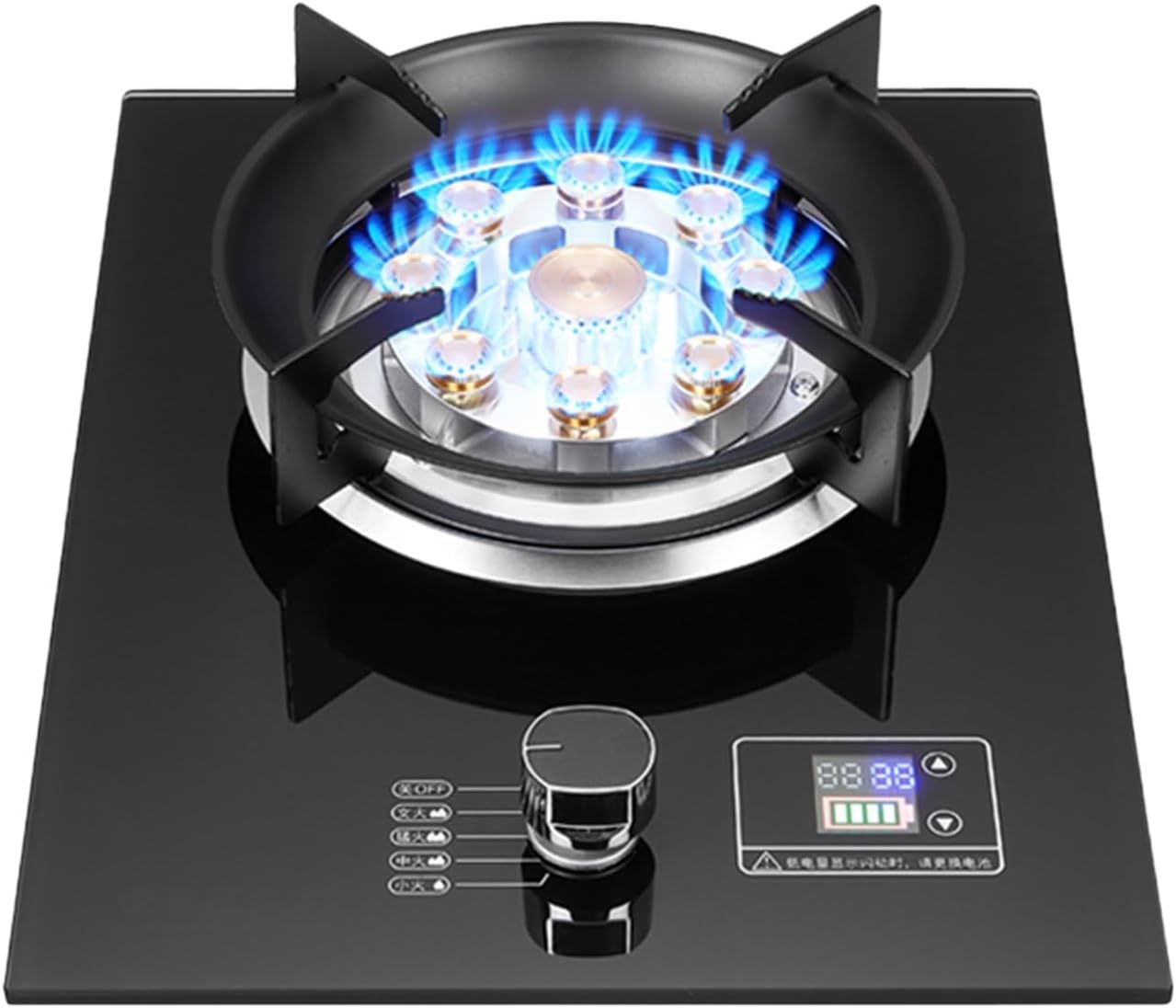 Estufa a Gas de 1 Puesto 33 cm con Panel de Vidrio Templado