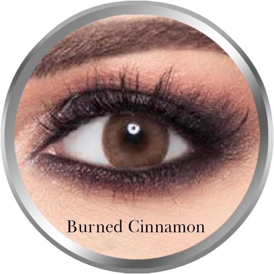 Contact Lenses Amara Burned Cinnamon, Monthly Disposable, Burned Cinnamon (Dark Brown Color)