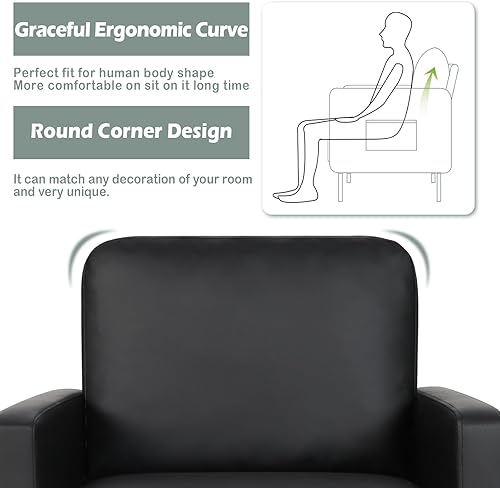 Miniatura 6 de STHOUYN Juego de muebles de sala de estar de 3 piezas, sofá de 3 plazas y sofá biplaza con 2 USB, sofá individual, sofás pequeños modernos para