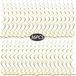 (L: 65cm) 36 Stück Spiralen Girlande Hochzeit hängende Spiralen Girlande Banner Hochzeitsdeko Partydeko Deckenhänger…