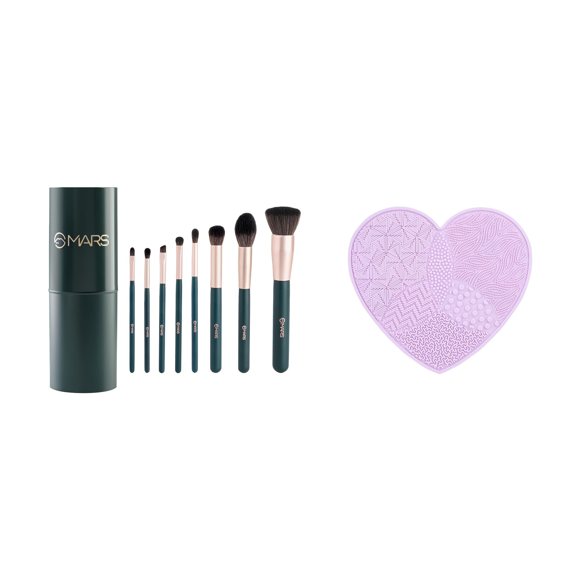 MARS Tools of Titan 8-Piece Makeup Brush Set with Holder + Silicone Brush Cleaner Pad | Ultra-Soft Face & Eye Brushes | Portable & Easy to Use-picture-45