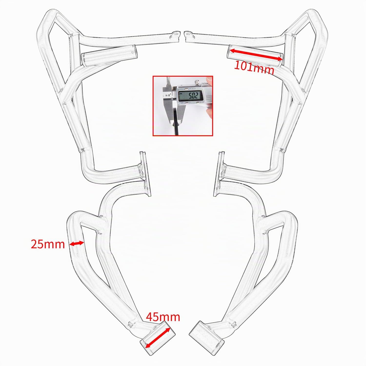 Pare Carter pour 450MT IBEX 450 MT 2024 2025 2026 Garde Moteur Crash Bars Protection Latérales Pare-Chocs