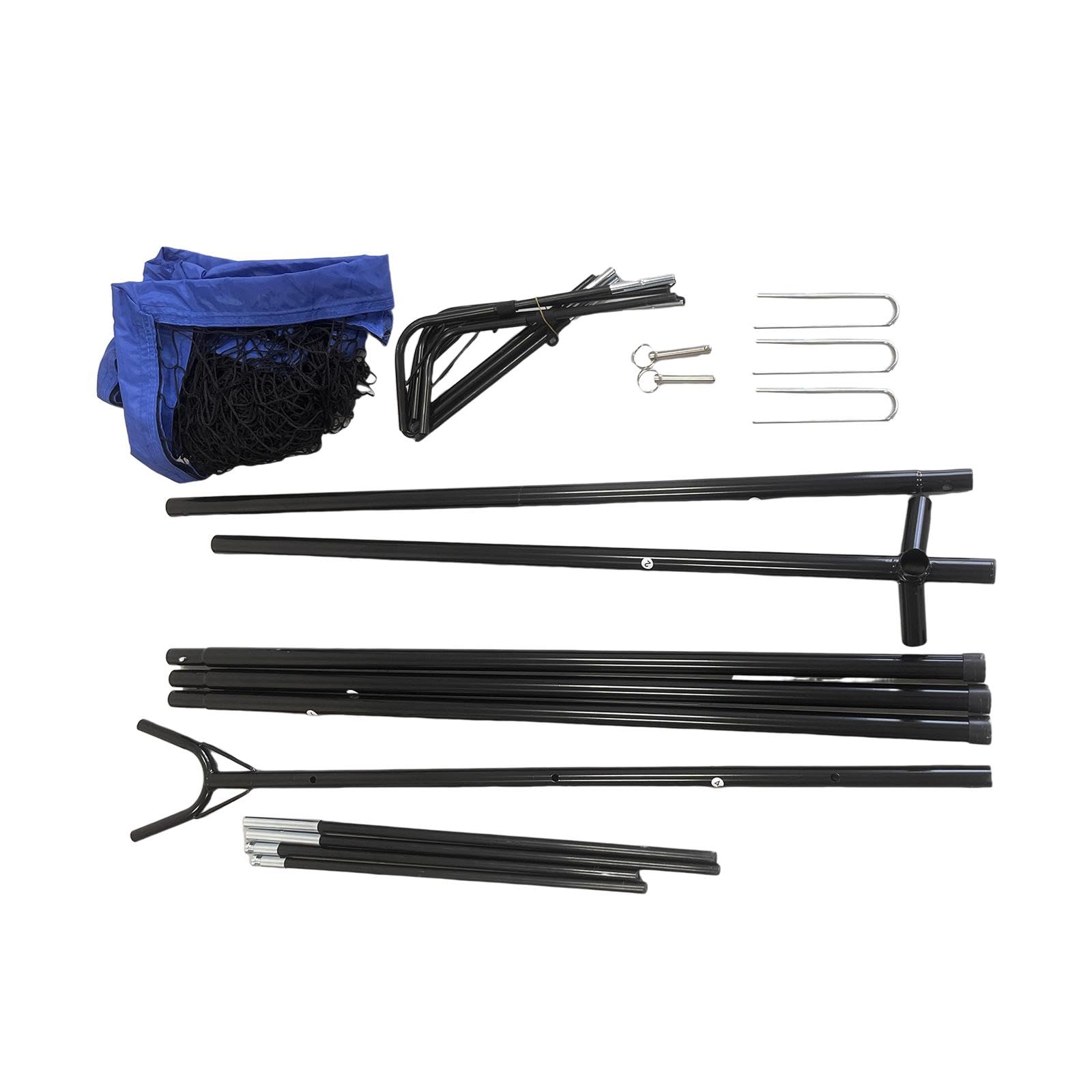 Vaveren Volleyball Training Net for Spiking with Adjustable Height and Portable Bag, Blue