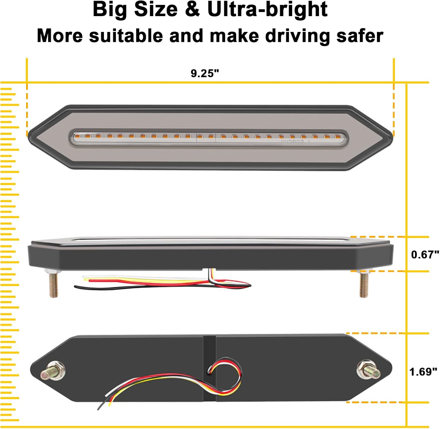 Led Trailer Lights 100 LED Trailer Tail Lights Stop Turn Tail Lights Assembly IP67 Waterproof for Trailer Truck Pickup SUV Wrangler Golf Cart Offroad Truck RV UTV ATV, 2 Pack
