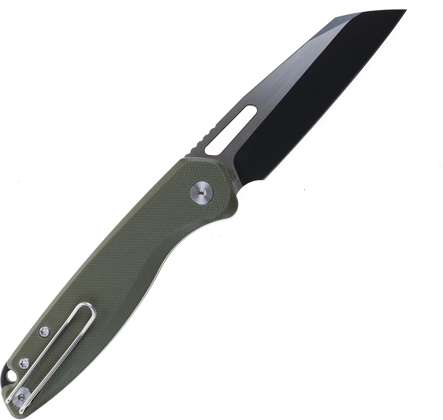 DEFCON Pocket Folding Knife- Button Lock with Thumb Hole Opener, 3" 14C28N Blade, Composite Handle, Utility Knife for Men Women Gift -TD020 WARHAWK- (Green G10)