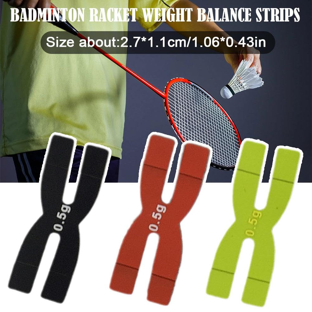 Lodoot Lot de 3 bandes de 0,5 g en silicone pour raquette de tennis, badminton, poids de raquette de badminton, installation et retrait faciles