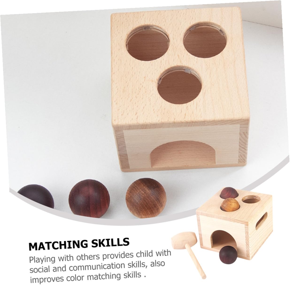 Hohopeti Giocattolo in Legno per Bambini Set Classica di Percussione Educativa Montessori per Sviluppare Coordinazione Occhio-Mano e Attenzione