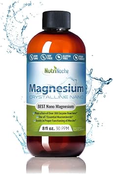Liquid Magnesium by NutriNoche 99.99% Ultra Pure Crystalline Nano Drops for Maximum Absorption & Bioavailability - Magnesium Glycinate Liquid Alternative - Supports Sleep Calm Energy Muscles Nerves