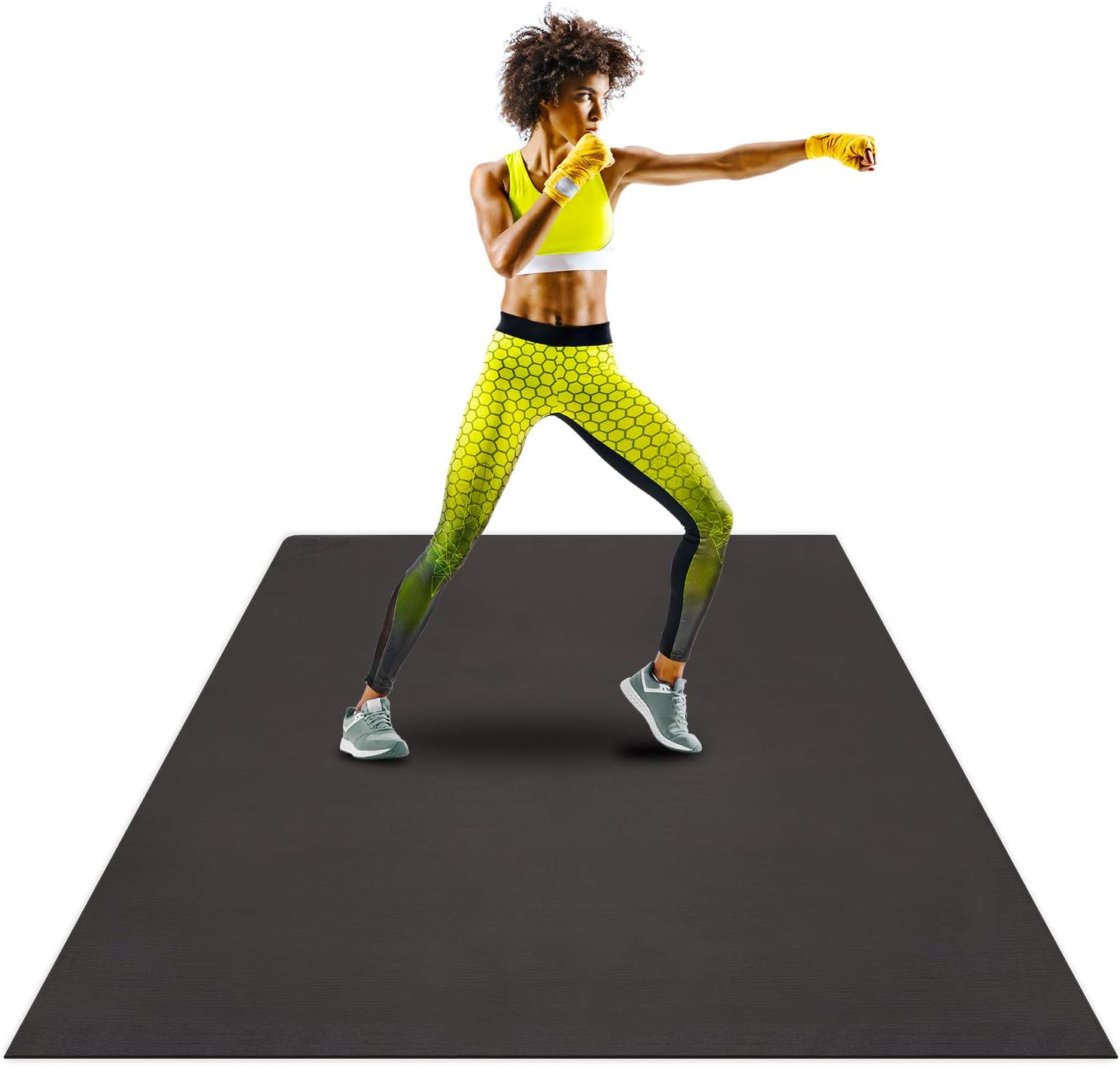 ActiveGearLarge Exercise Mat 6'x5'x7mm | Workout Mat for Home | Durable Home Gym Flooring | Non-Slip, Thick, High Density Rubber Mats for At-home Fitness | Wide Size