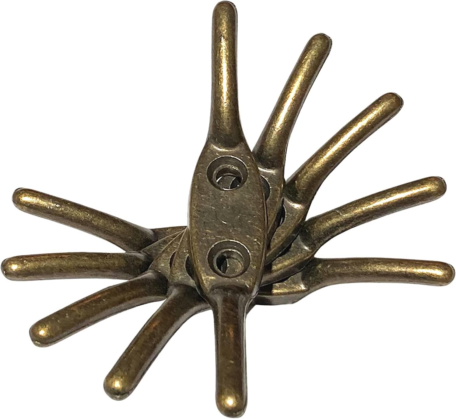 Amazing Drapery Hardware Blind Cord Cleats - 5 PCS 2 ยฝโ | Antique Brass Cast Metal Blind Cord Winder Curtain Hooks for Wall, Blinds Accessories & Blind Cord Safety