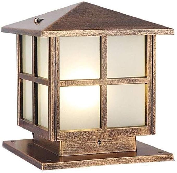 HEGZA Buitenlicht Square Stigma Light - Outdoor Fence Pillar Lighting Armatuur IP54 Waterproof Wall Bolder Column Lamp - Garden Post Pillar Landscape Street Lamps - Brons Stadion